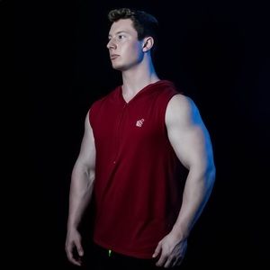 Jed North Sleeveless Hoodie Red (L)